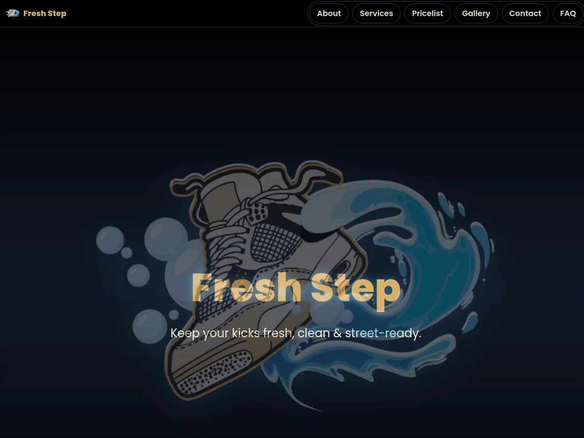 Fresh Step Shoe Cleaners website