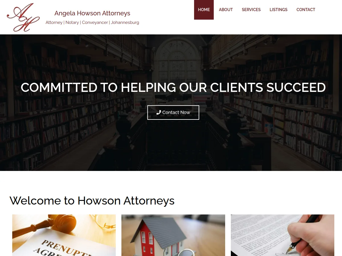 Howson Legal website preview
